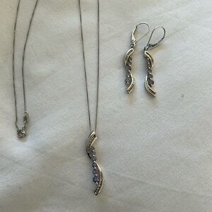 10k white gold tanzanite set